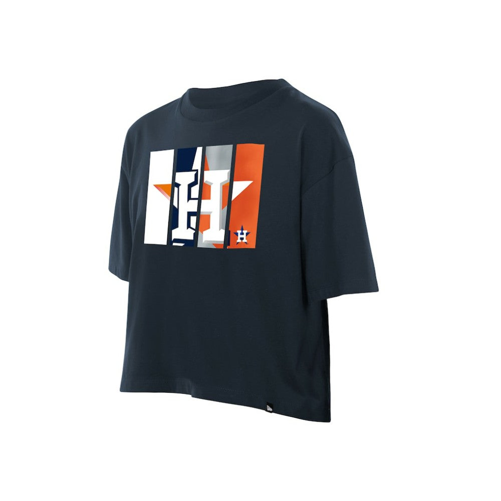 Houston Astros New Era Women's Boxy Foil Logo T-Shirt - MLB T-shirts