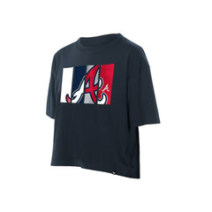 Atlanta Braves New Era Women's Boxy Foil Logo T-Shirt - MLB T-shirts