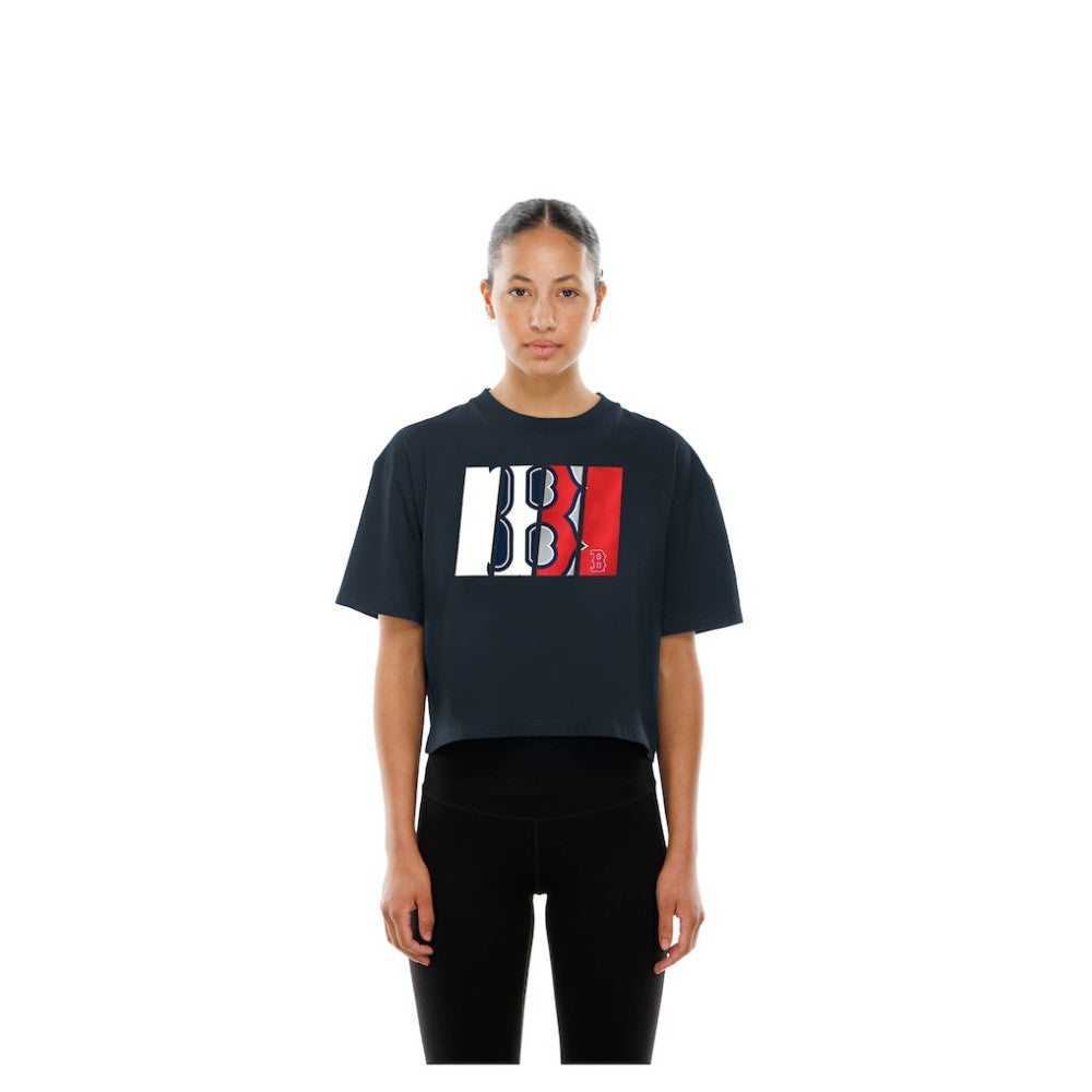 Boston Red Sox New Era Women's Boxy Foil Logo T-Shirt - MLB T-shirts