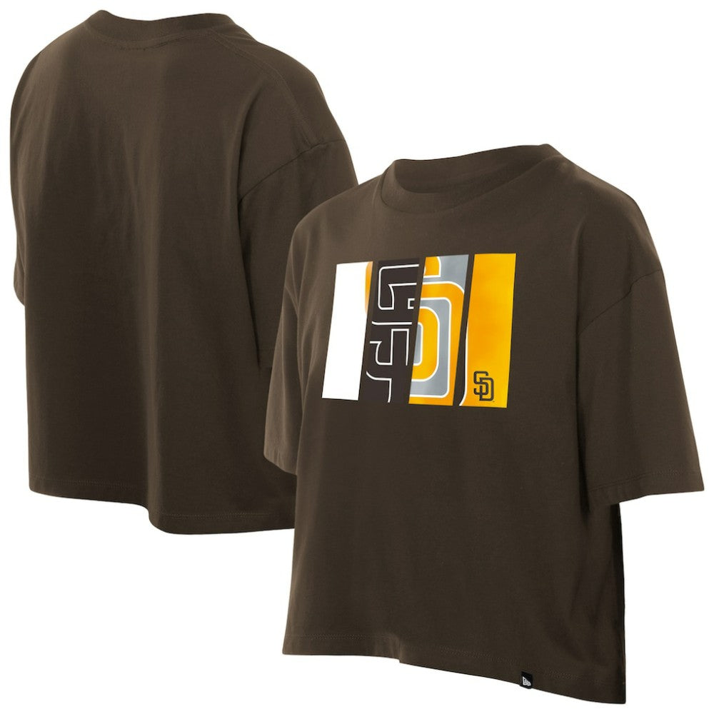 San Diego Padres New Era Women's Boxy Foil Logo T-Shirt - MLB T-shirts