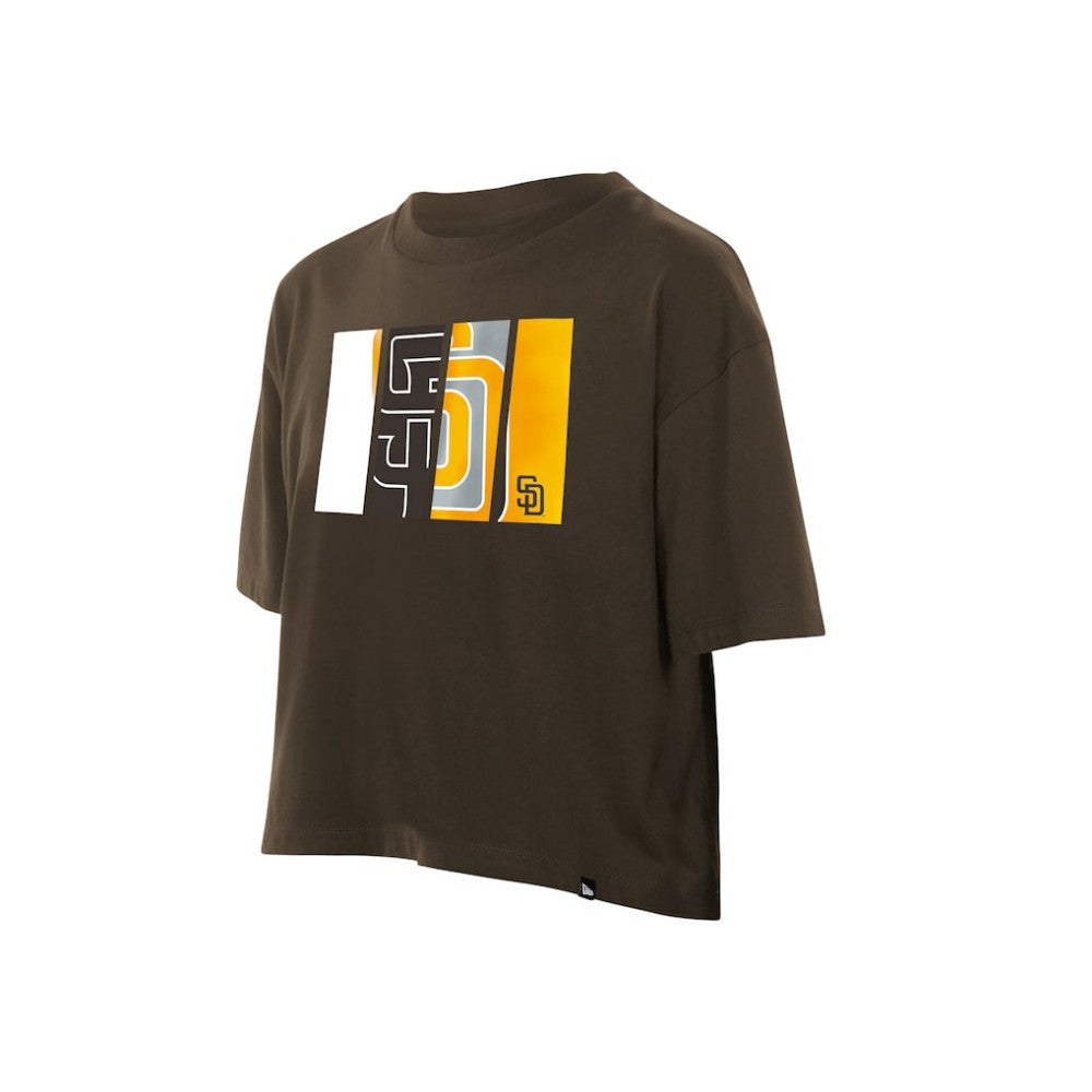 San Diego Padres New Era Women's Boxy Foil Logo T-Shirt - MLB T-shirts