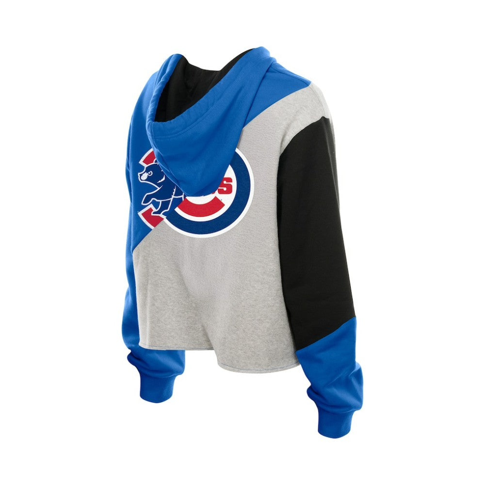 Chicago Cubs New Era Women's Upcycled Color Block Cropped Boxy Hoodie - MLB Hoodies