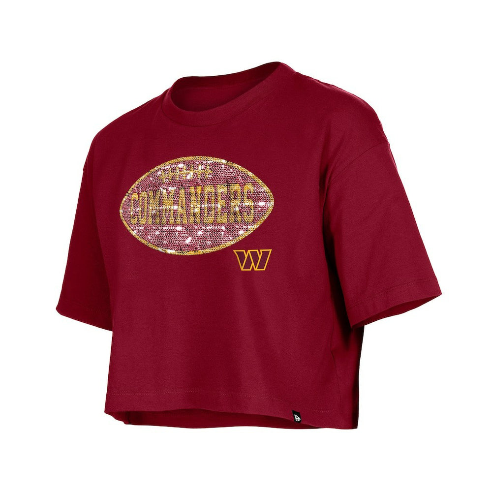 Washington Commanders Girl's Flip Sequin Boxy T-Shirt | NFL Online