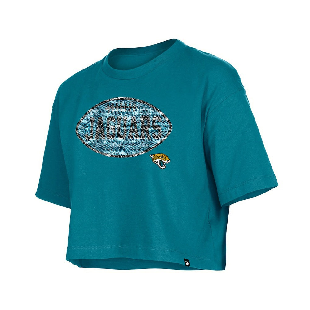 Jacksonville Jaguars Girl's Flip Sequin Boxy T-Shirt | NFL Sale
