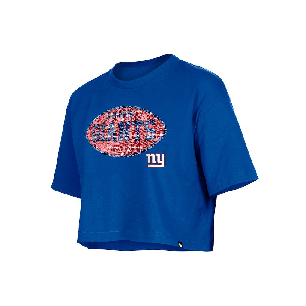 New York Giants Girl's Flip Sequin Boxy T-Shirt | NFL Online