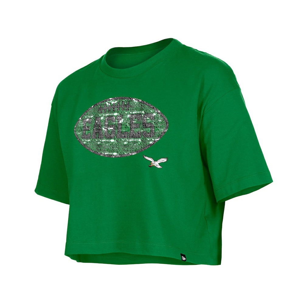 Philadelphia Eagles Girl's Flip Sequin Boxy T-Shirt | NFL On sale
