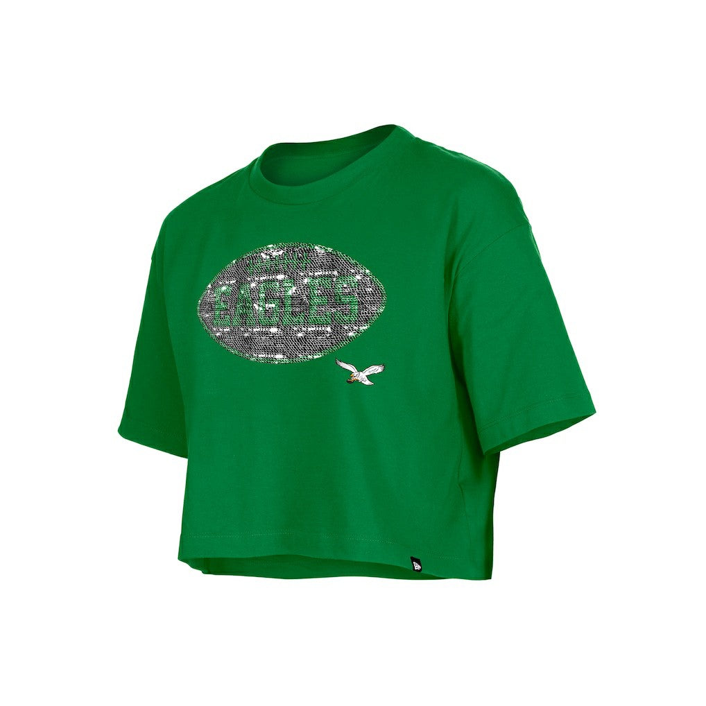Philadelphia Eagles Girl's Flip Sequin Boxy T-Shirt | NFL On sale