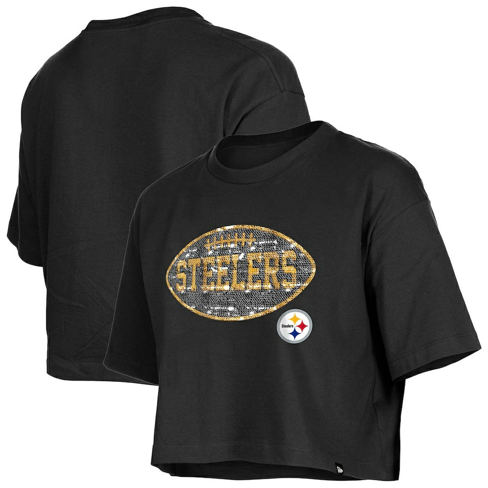 Pittsburgh Steelers Girl's Flip Sequin Boxy T-Shirt | NFL On sale