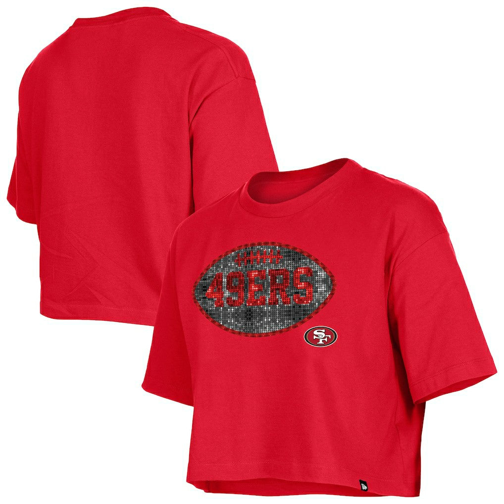 San Francisco 49ers Girl's Flip Sequin Boxy T-Shirt | NFL New