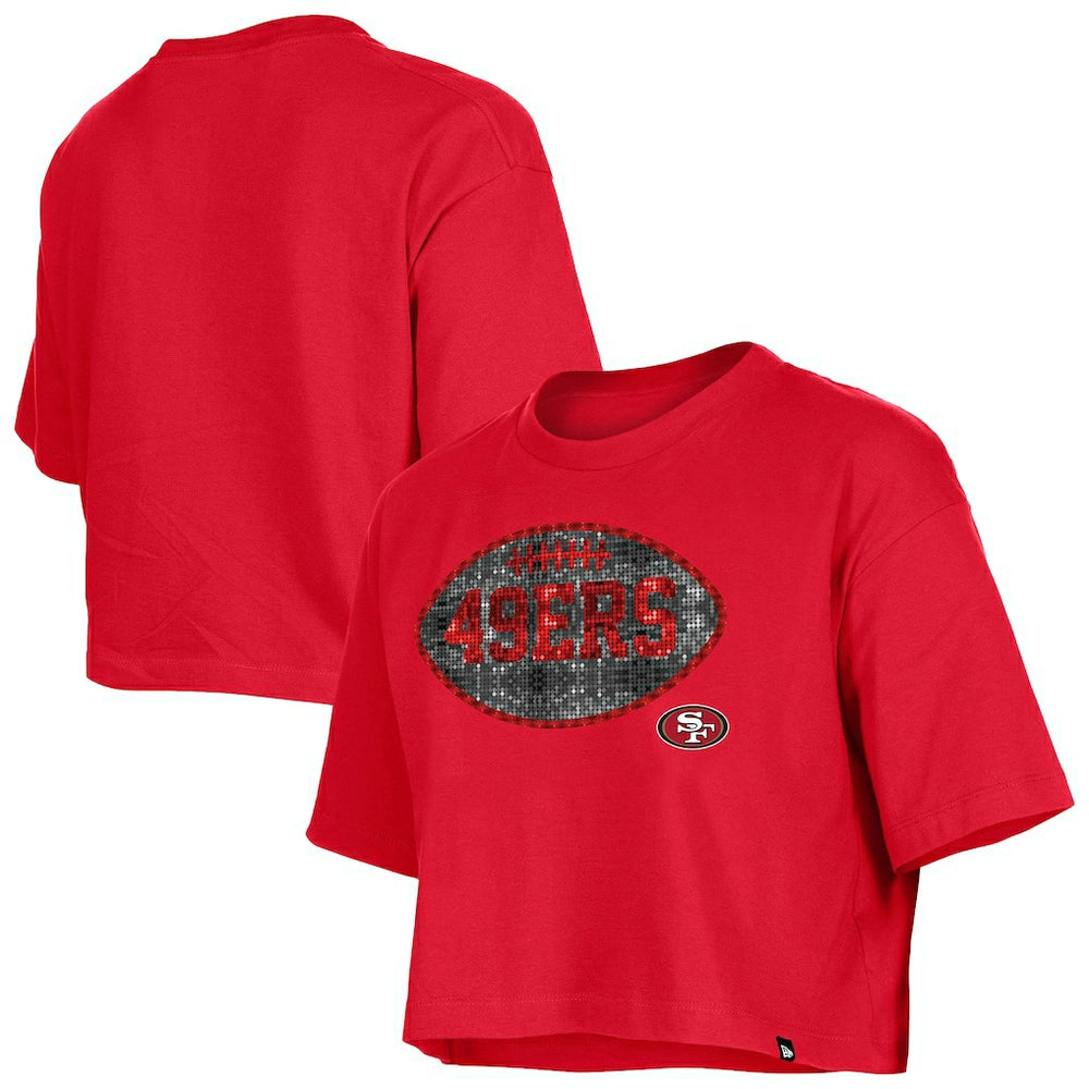 San Francisco 49ers Girl's Flip Sequin Boxy T-Shirt | NFL New