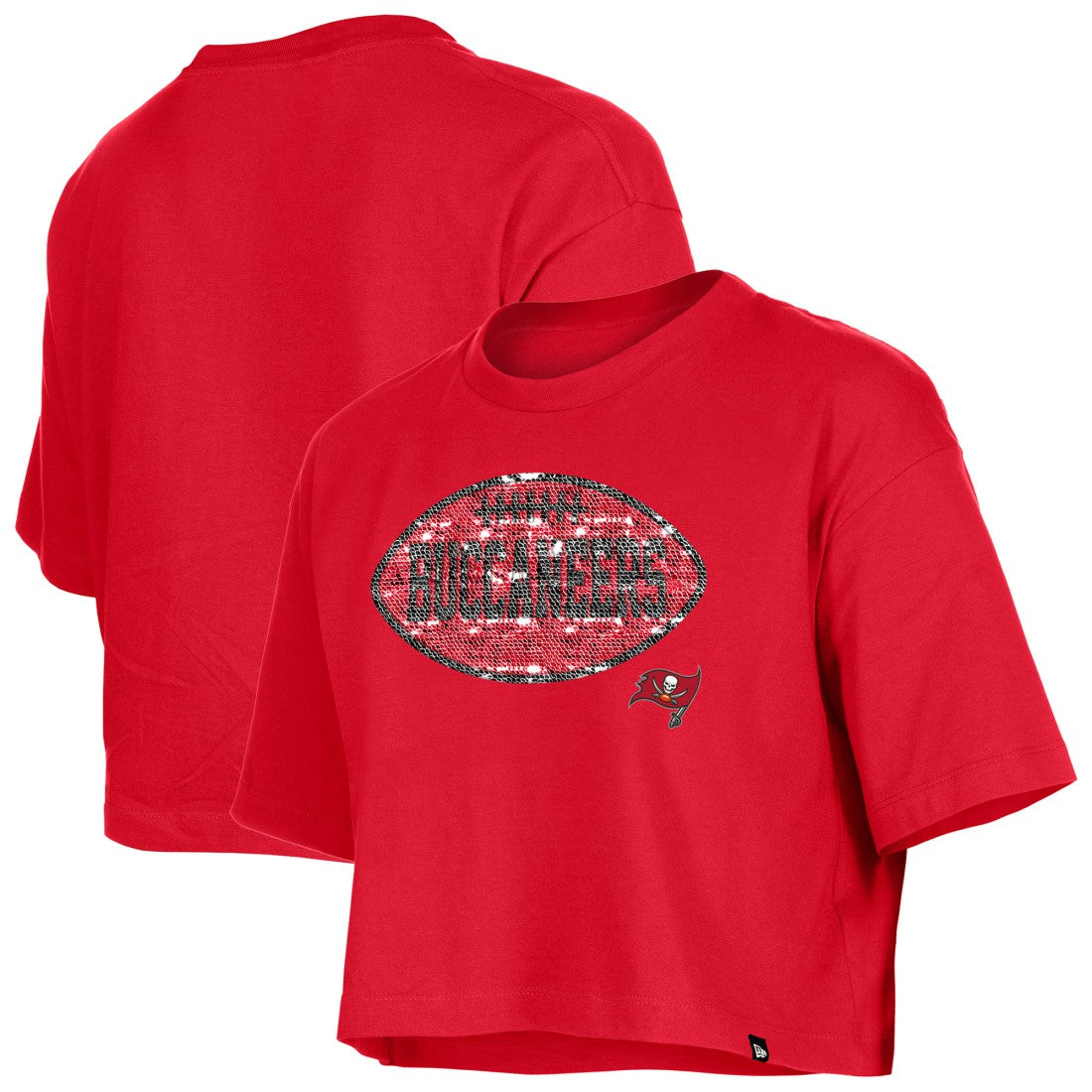 Tampa Bay Buccaneers Girl's Flip Sequin Boxy T-Shirt | NFL Online