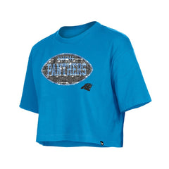 Carolina Panthers Girl's Flip Sequin Boxy T-Shirt | NFL On sale