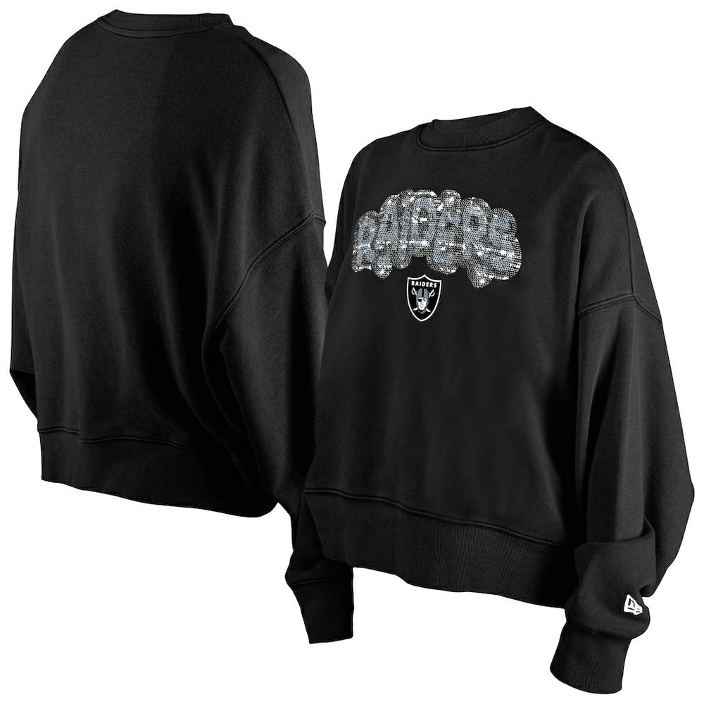 Las Vegas Raiders Girl's Flip Sequin Sweatshirt | NFL Outlet