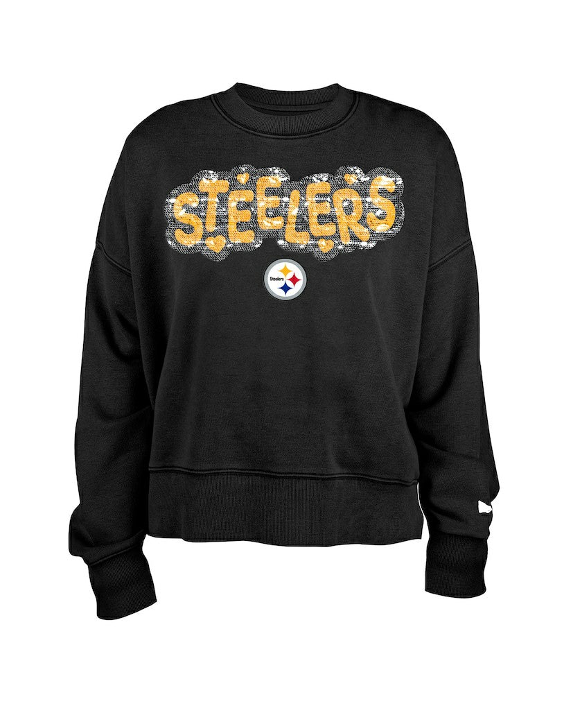 Pittsburgh Steelers Girl's Flip Sequin Sweatshirt | NFL Discount
