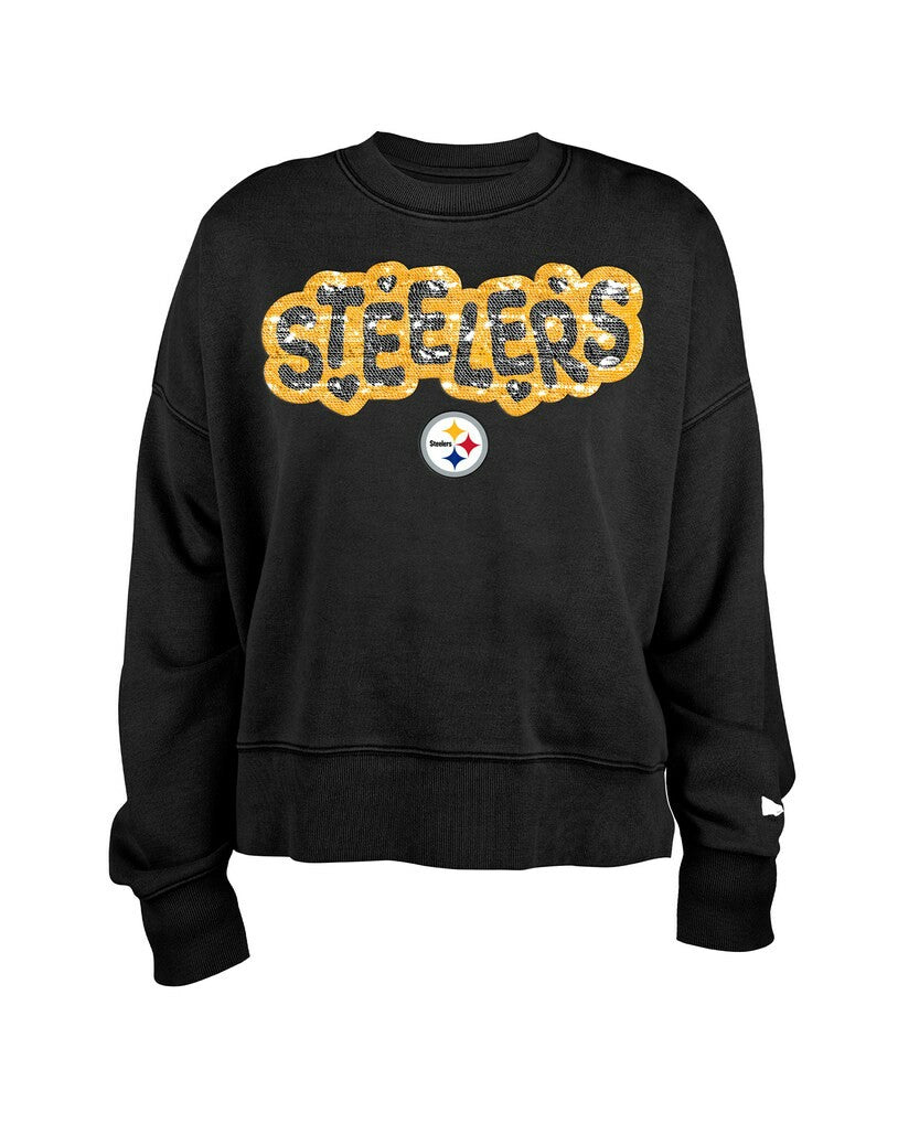 Pittsburgh Steelers Girl's Flip Sequin Sweatshirt | NFL Discount