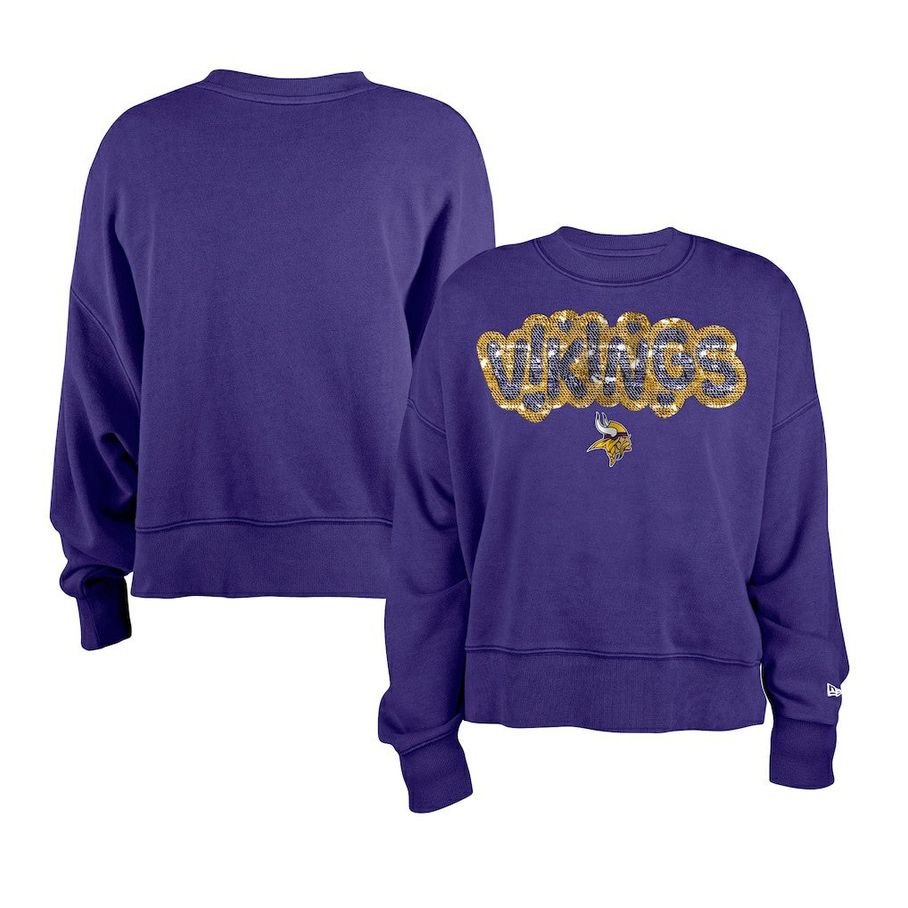 Minnesota Vikings Girl's Flip Sequin Sweatshirt | NFL Outlet