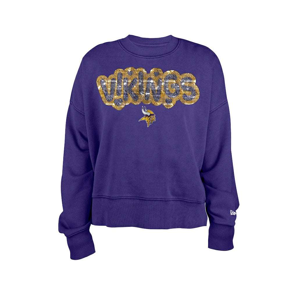 Minnesota Vikings Girl's Flip Sequin Sweatshirt | NFL Outlet