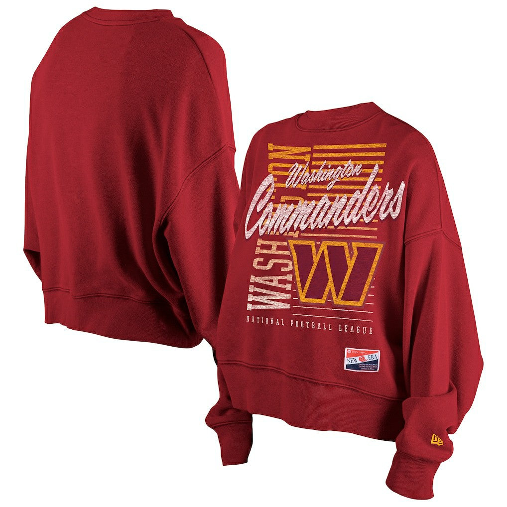 Washington Commanders Women's Oversized Throwback Mineral Wash Crew Neck Sweatshirt | NFL US