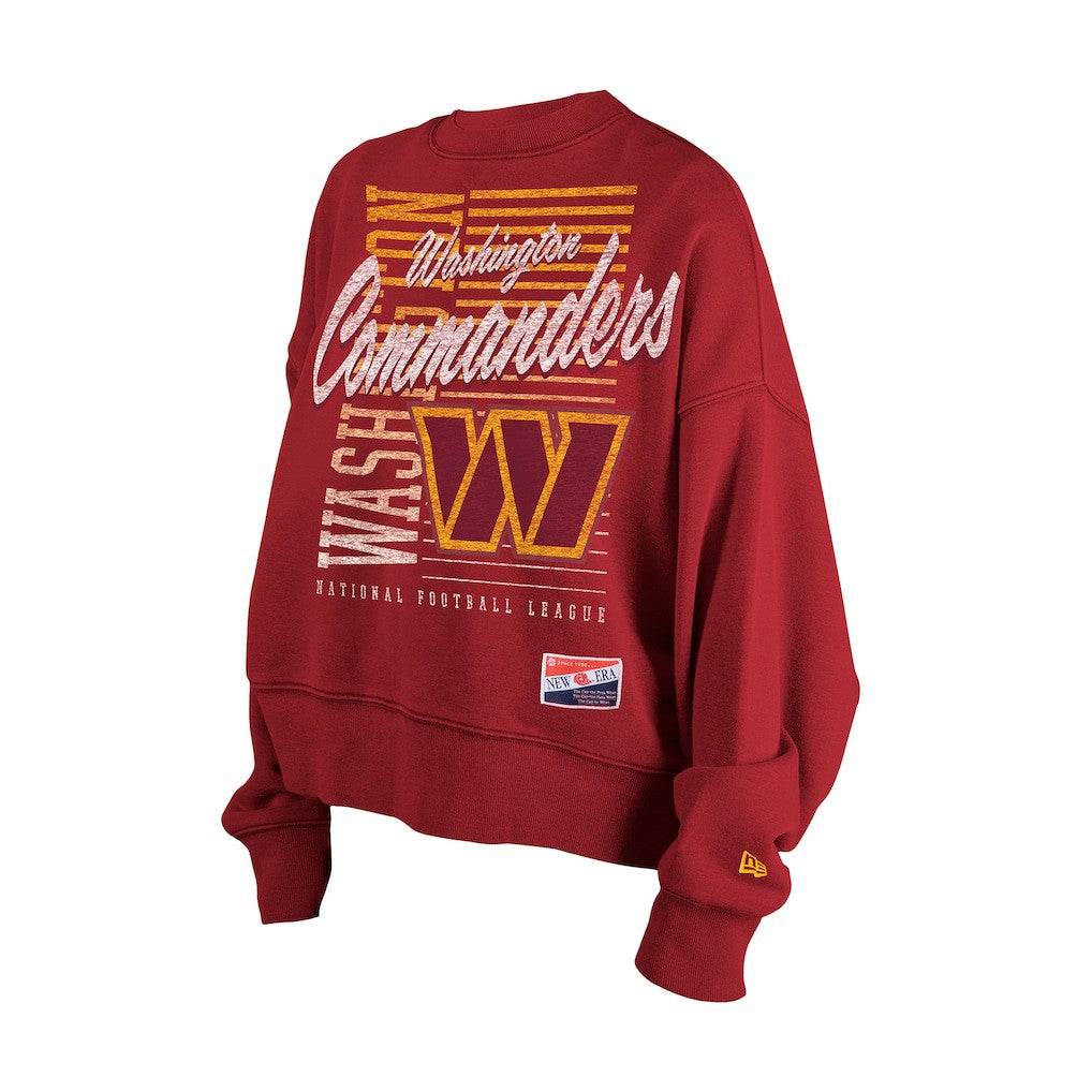 Washington Commanders Women's Oversized Throwback Mineral Wash Crew Neck Sweatshirt | NFL US