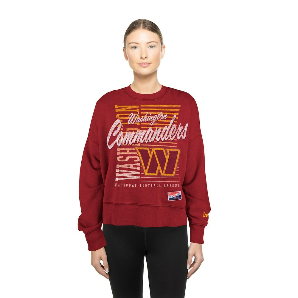 Washington Commanders Women's Oversized Throwback Mineral Wash Crew Neck Sweatshirt | NFL US