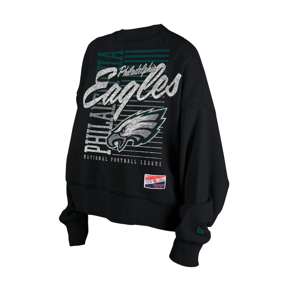 Philadelphia Eagles Women's Oversized Throwback Mineral Wash Crew Neck Sweatshirt | NFL Outlet