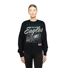 Philadelphia Eagles Women's Oversized Throwback Mineral Wash Crew Neck Sweatshirt | NFL Outlet