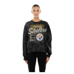 Pittsburgh Steelers Women's Oversized Throwback Mineral Wash Crew Neck Sweatshirt | NFL Near me