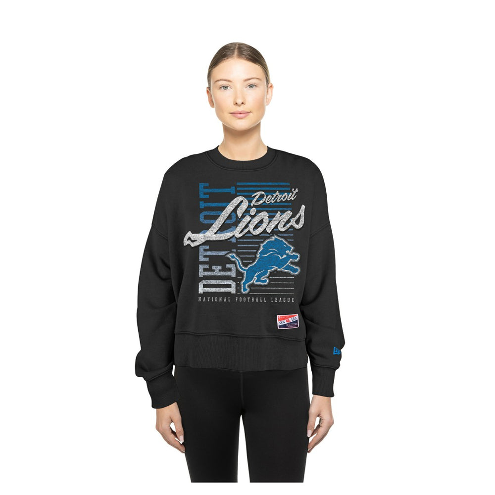 Detroit Lions Women's Oversized Throwback Mineral Wash Crew Neck Sweatshirt | NFL Near me