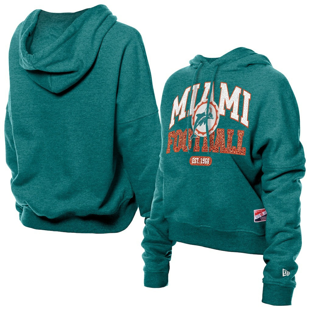 Miami Dolphins Women's Throwback Boxy Hoodie Sweatshirt | NFL Online
