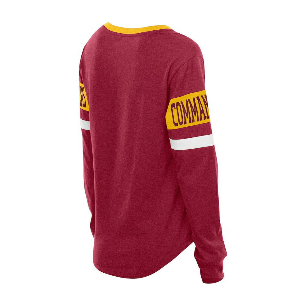 Washington Commanders Women's Throwback Lace-Up Long-Sleeve T-Shirt | NFL Discount
