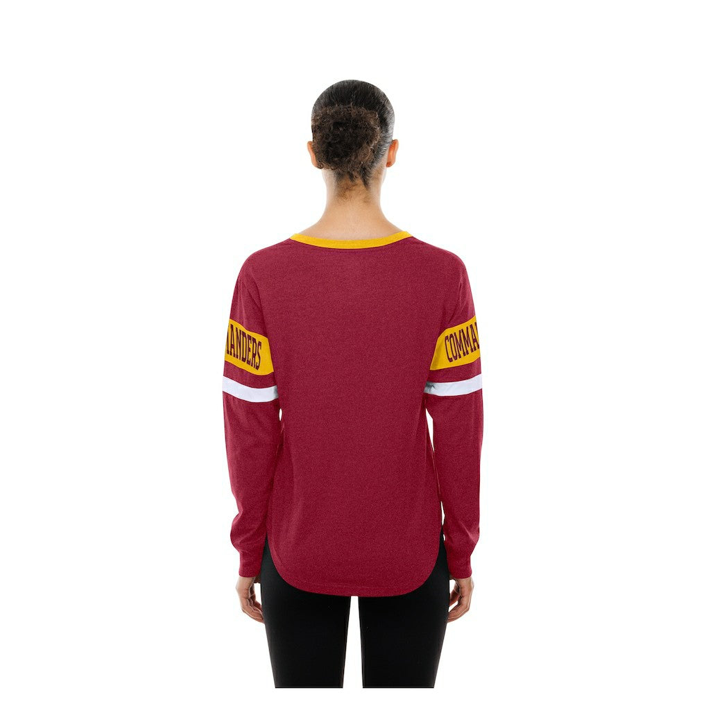 Washington Commanders Women's Throwback Lace-Up Long-Sleeve T-Shirt | NFL Discount
