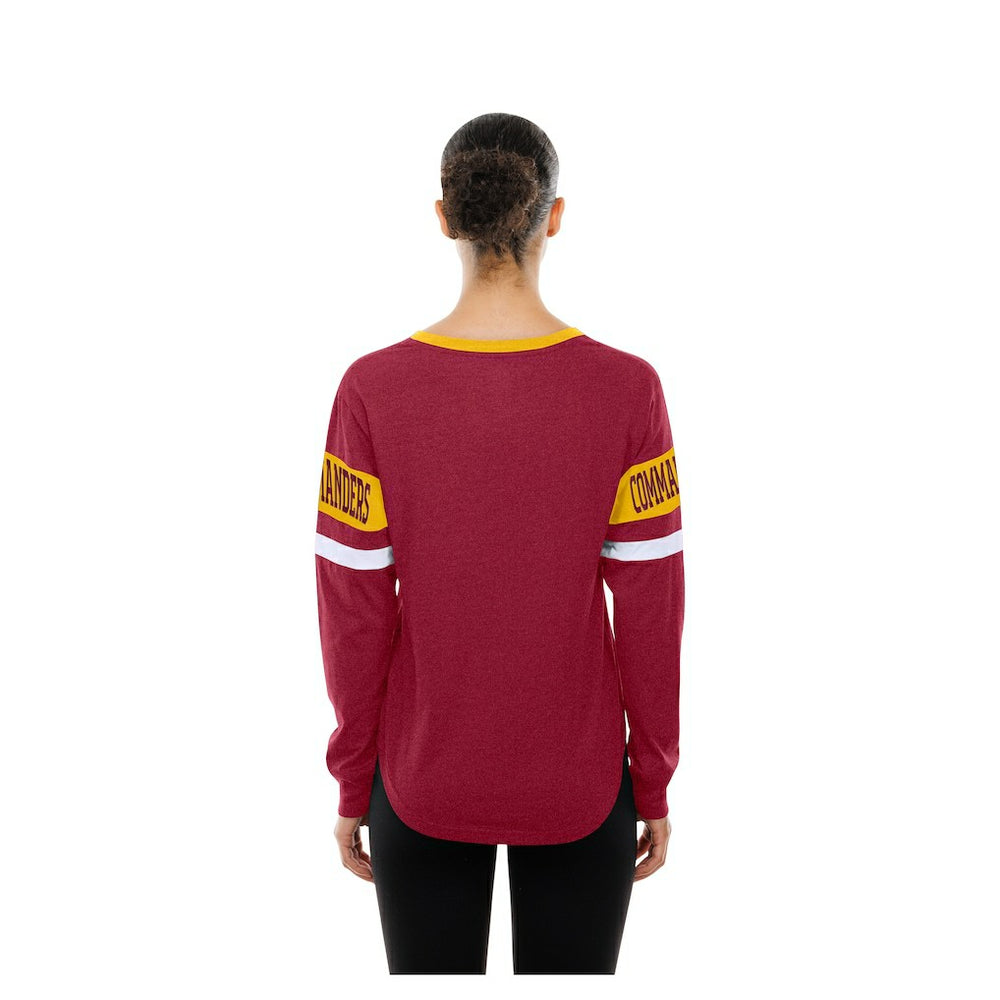 Washington Commanders Women's Throwback Lace-Up Long-Sleeve T-Shirt | NFL Discount
