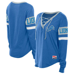Detroit Lions Women's Throwback Lace-Up Long-Sleeve T-Shirt | NFL Outlet