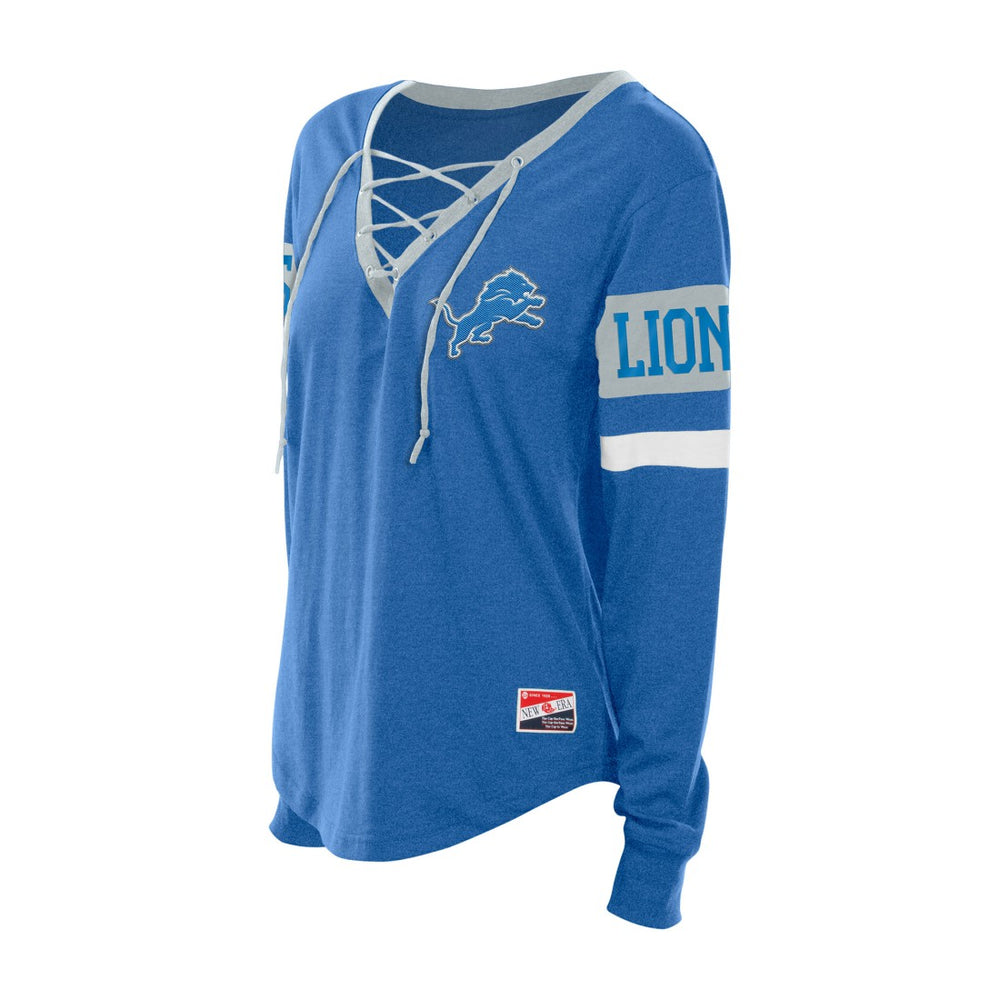 Detroit Lions Women's Throwback Lace-Up Long-Sleeve T-Shirt | NFL Outlet