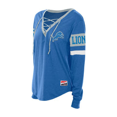 Detroit Lions Women's Throwback Lace-Up Long-Sleeve T-Shirt | NFL Outlet