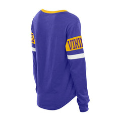 Minnesota Vikings Women's Throwback Lace-Up Long-Sleeve T-Shirt | NFL Sale