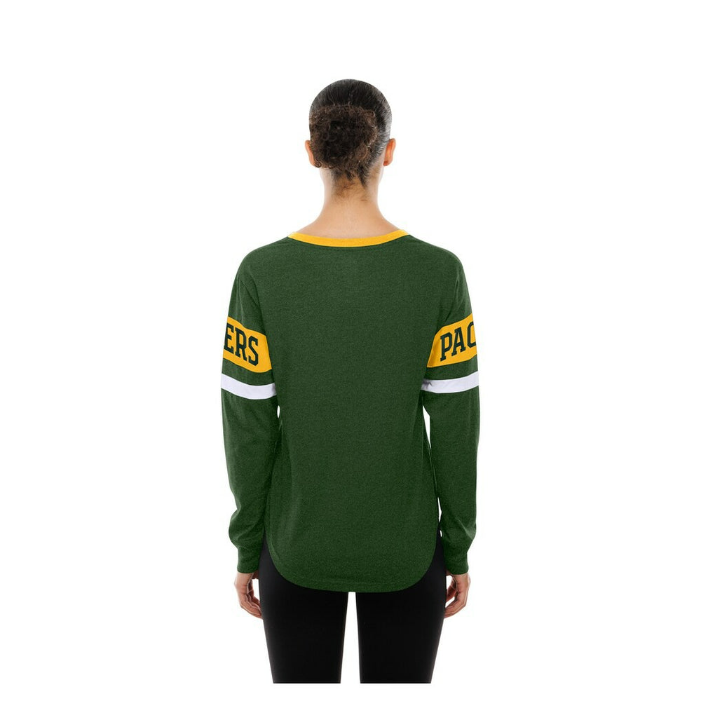 Green Bay Packers Women's Throwback Lace-Up Long-Sleeve T-Shirt | NFL Online