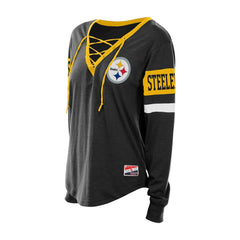 Pittsburgh Steelers Women's Throwback Lace-Up Long-Sleeve T-Shirt | NFL Online
