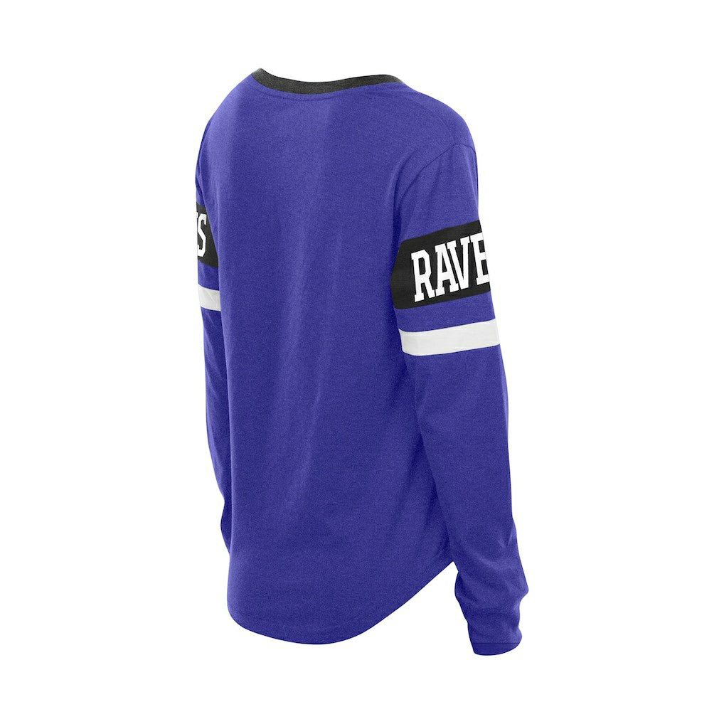 Baltimore Ravens Women's Throwback Lace-Up Long-Sleeve T-Shirt | NFL Discount
