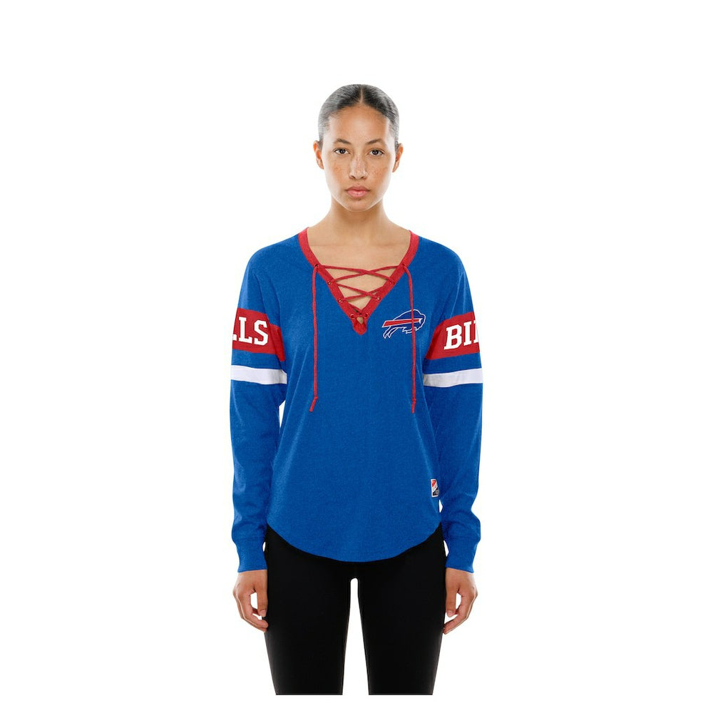 Buffalo Bills Women's Throwback Lace-Up Long-Sleeve T-Shirt | NFL US