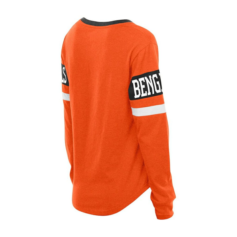 Cincinnati Bengals Women's Throwback Lace-Up Long-Sleeve T-Shirt | NFL Sale