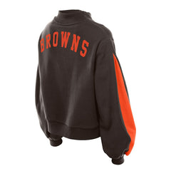 Cleveland Browns Women's Sport Night Mock Neck Balloon Sleeve Pullover Sweatshirt | NFL US