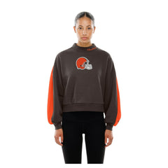 Cleveland Browns Women's Sport Night Mock Neck Balloon Sleeve Pullover Sweatshirt | NFL US