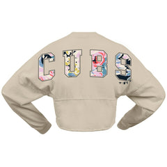 Chicago Cubs Fanatics Women's Floral Preppy Cropped Long Sleeve T-Shirt - MLB T-shirts