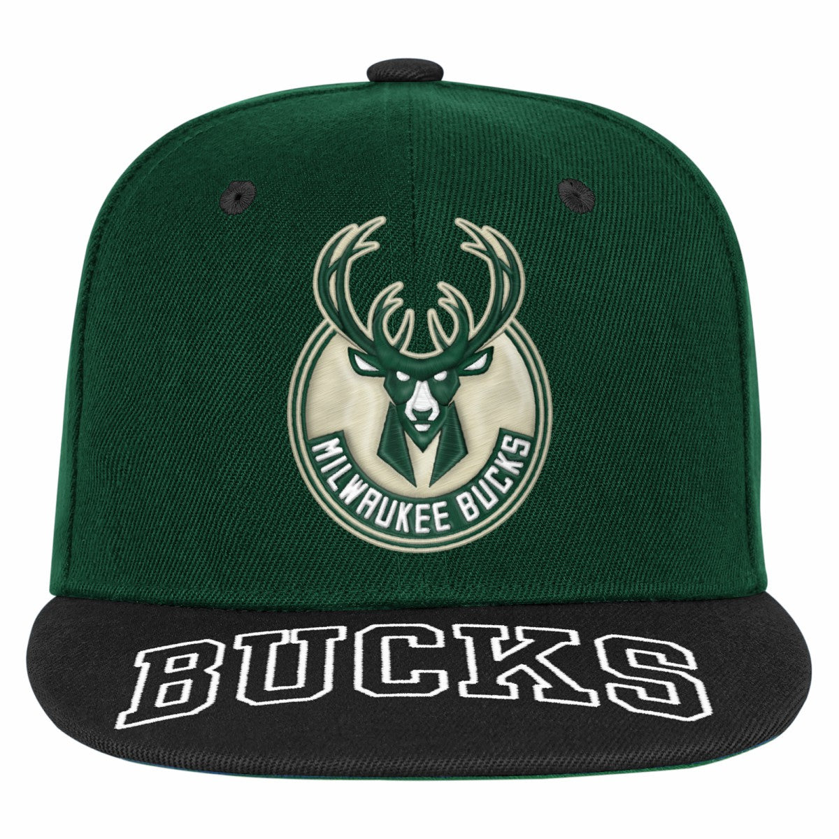 Hunter Green/Black Milwaukee Bucks Outerstuff Youth Two-Tone Snapback Hat | NBA