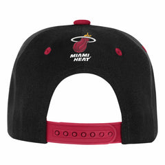 Black/Red Miami Heat Outerstuff Youth Two-Tone Snapback Hat | NBA