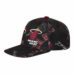 Black Miami Heat Outerstuff Youth Street Hooper Allover Print Snapback Hat | NBA