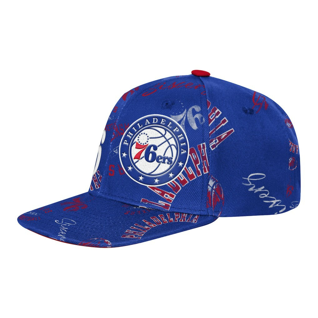 Royal Philadelphia 76ers Outerstuff Youth Street Hooper Allover Print Snapback Hat | NBA