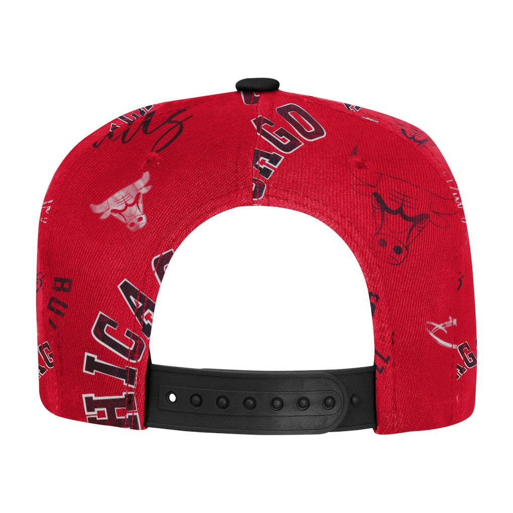 Red Chicago Bulls Outerstuff Youth Street Hooper Allover Print Snapback Hat | NBA