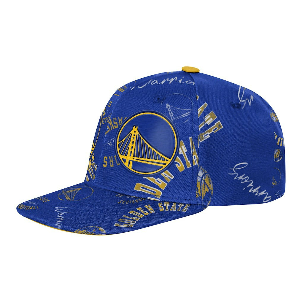 Royal Golden State Warriors Outerstuff Youth Street Hooper Allover Print Snapback Hat sale | NBA